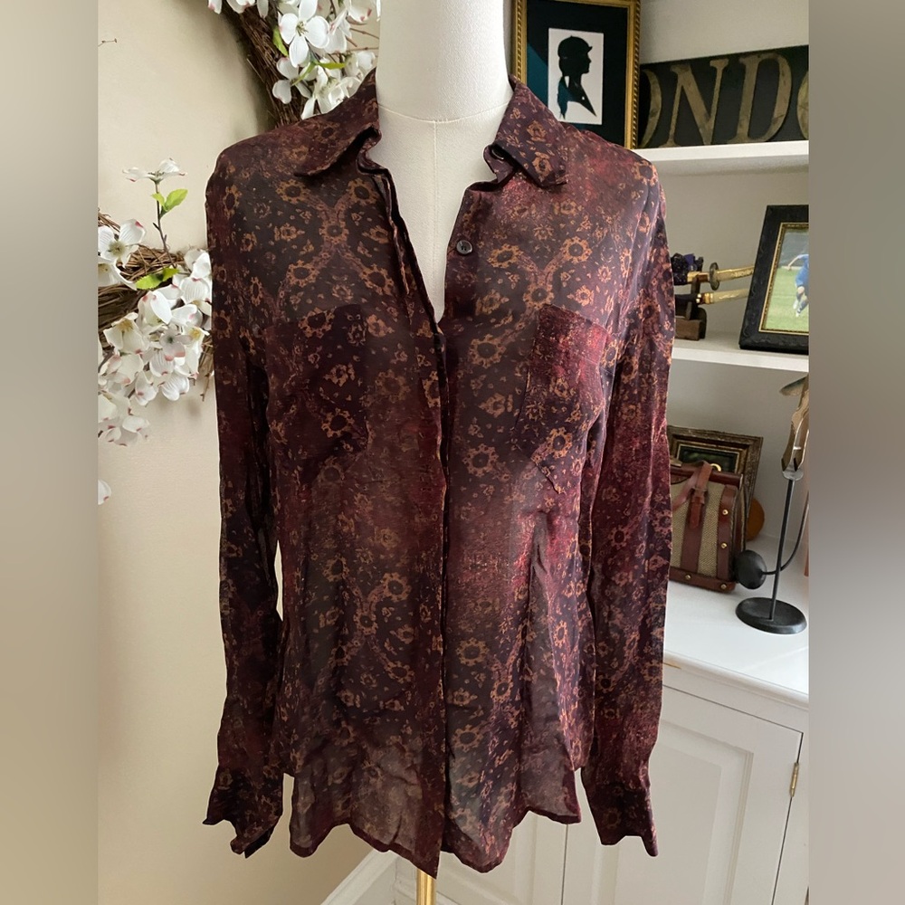 Peruvian Connection Lucca Blouse in Sangria
